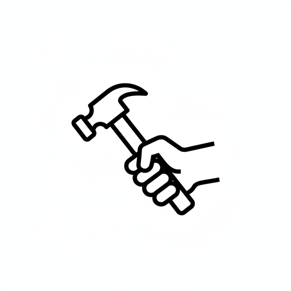 Hand and hammer icon
